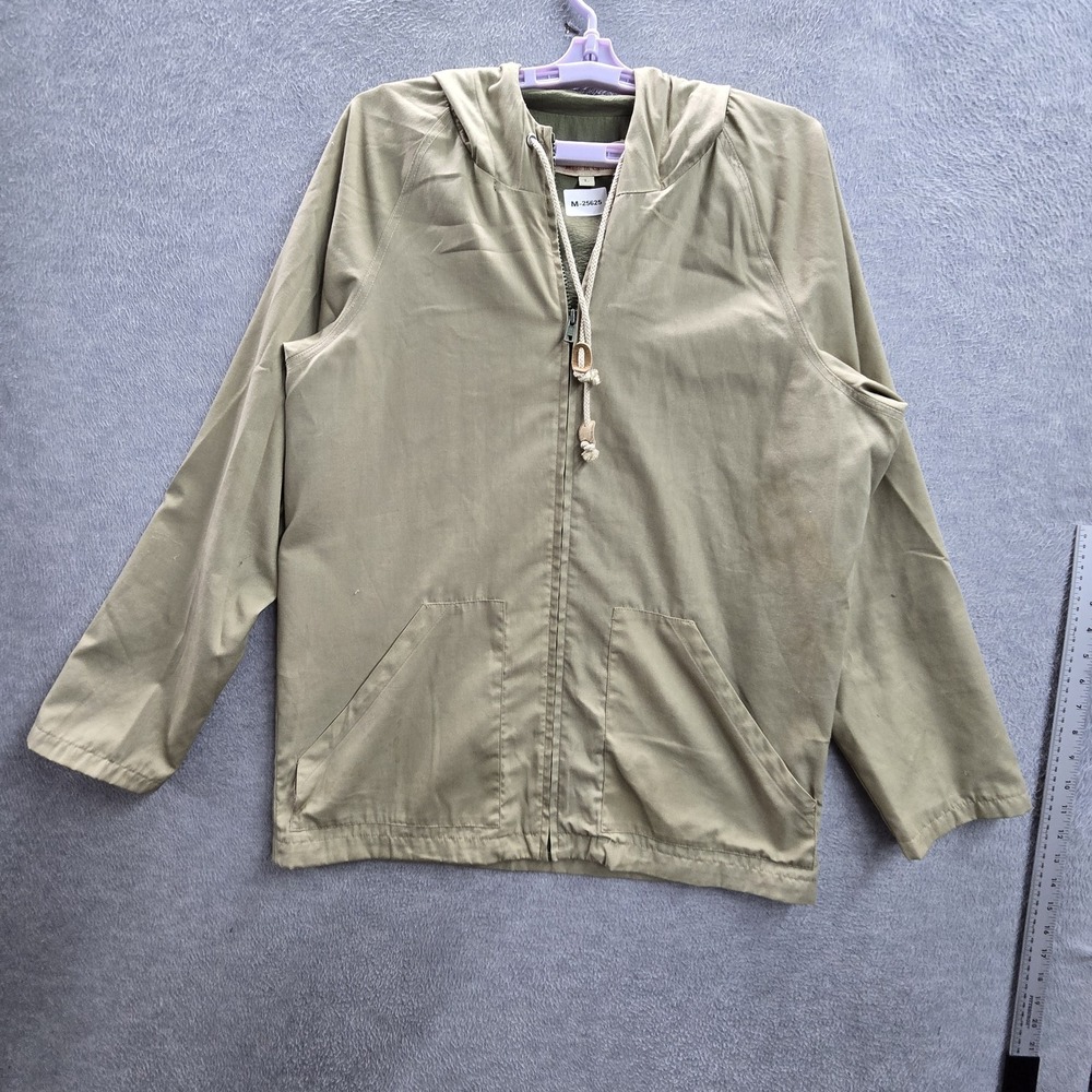 Mollusk Men Jacket L Olive Green Windbreaker Surf Shop Full Zip Long Sleeve‎